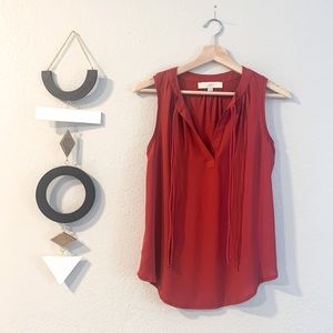 Red flowy sleeveless tank from LOFT. Like new!